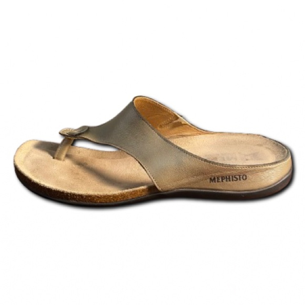 Mephisto Metallic Gold Slide Sandals
